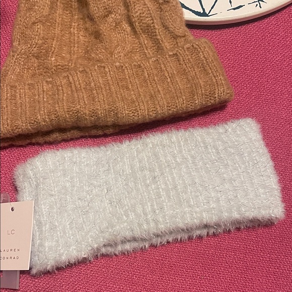 Winter Bundle - Cozy Brown Sonoma Pom-Pom Beanie and Lauren Conrad Headband - Picture 3 of 10